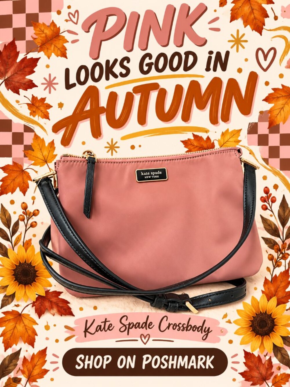 NWT Kate Spade Dawn Triple Gusset Crossbody Bag Sparrow Pink